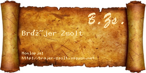 Brájer Zsolt névjegykártya
