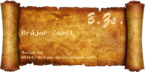 Brájer Zsolt névjegykártya